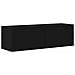 Set mobile TV Montaggio a parete 5 pcs Nero Legno multistrato - Foto miniatura 5