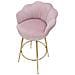 Sgabello Da Bar Vienna Rosa E Gold In Velluto - H 110 Cm - Foto miniatura 5