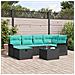 Set Divano da Giardino con cuscino 7 pcs Nero Poly Rattan - Foto miniatura 2