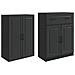 Set di armadi 2 pcs Nero Legno ingegnerizzato - Foto miniatura 3
