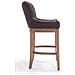 Sgabello Legno Lakewood Antico-Chiaro - Sgabello Alto Vintage in Tessuto - Sedia Bar Chesterfield con Poggiapiedi Alt. 74 cm Marrone - Foto miniatura 3