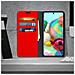 Custodia Samsung Galaxy A51pelle Portafoglio Funzione Stand - Rosso - Foto miniatura 4