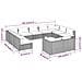 Set Divani Da Giardino 11 Pz Con Cuscini In Polyrattan Marrone - Foto miniatura 8