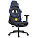 Sedia Da Gaming Massaggiante Poggiapiedi Nero E Blu Similpelle - Foto miniatura 6