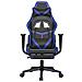 Sedia Da Gaming Massaggiante Poggiapiedi Nero E Blu Similpelle - Foto miniatura 11