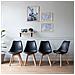 Set Di 4 Sedie Scandinave Nere Nora Con Cuscino - Foto miniatura 9