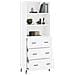 Credenza Bianca 69,5x34x180 Cm In Legno Multistrato - Foto miniatura 3