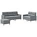 Set Di Divani 3 Pz Con Cuscini Grigio Chiaro In Tessuto - Foto miniatura 2