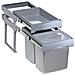 Pattumiera Tank 40 Con Vassoio Estraibile In Plastica Grigio 2x16 Lt - Foto miniatura 1