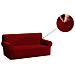Copridivano Copriseduta Sofà Elasticizzato Tinta Unita Smile Tessuto Millerighe 3 Posti Bordeaux - Foto miniatura 1