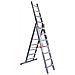 Scala In Alluminio A 3 Pezzi Da 12 Gradini Lunghezza Totale 7.41 Metri - Promo Step Up Triplice In Alluminio - Foto miniatura 2