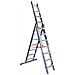 Scala In Alluminio A 3 Pezzi Da 12 Gradini Lunghezza Totale 7.41 Metri - Promo Step Up Triplice In Alluminio - Foto miniatura 1