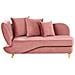 Chaise Longue Versione Sinistra Meri Velluto Rosa Con Contenitore - Foto miniatura 2