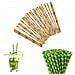Set Da 100 Cannucce Di Carta Biodegradabili Feste Compleanni Monouso Bamboo - Foto miniatura 1