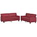 Set Di Divani 2 Pz Rosso Vino In Similpelle - Foto miniatura 2