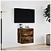 Mobile TV a Parete con Luci LED Rovere Fumo 41x31x45 cm - Foto miniatura 3