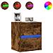 Mobile TV a Parete con Luci LED Rovere Fumo 41x31x45 cm - Foto miniatura 1