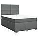 Giroletto A Molle Con Materasso Grigio Scuro 160x200 Cm Tessuto - Foto miniatura 2