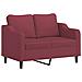 Set Di Divani 2 Pz Con Cuscini Rosso Vino In Tessuto - Foto miniatura 3