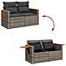 Set Divano Giardino 5 Pz Con Cuscini Grigio Polyrattan Acacia - Foto miniatura 4