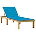 Lettino Da Giardino Con Cuscino Blu In Legno Di Pino Impregnato - Foto miniatura 2