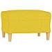 Divano a 3 Posti con Poggiapiedi Giallo Chiaro 180cm in Tessuto - Foto miniatura 5