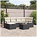 Set Divano da Giardino di 7 Pezzi con Cuscini Rattan Nero Polyrattan,  Divano da Giardino a 2 Posti con Magazzino & Cuscini Rattan Nero Polyrattan - Foto miniatura 2