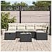 Set Divano da Giardino di 7 Pezzi con Cuscini Rattan Nero Polyrattan,  Divano da Giardino a 2 Posti con Magazzino & Cuscini Rattan Nero Polyrattan - Foto miniatura 3