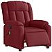 Poltrona Massaggiante Reclinabile Elettrica Rosso Vino Tessuto - Foto miniatura 3
