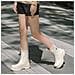Stivali Da Pioggia Impermeabili Da Donna In Stile Britannico Compatibili Con Abbigliamento Casual, Con Tomaia In Pvc E Design Elastico Per Un Comfort Superiore White 41 - Foto miniatura 6