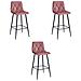 Set di 3 sgabelli da bar Valora KODA in velluto rosa scuro con gambe in acciaio nero - Foto miniatura 1