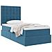 Letto con contenitore e materasso Blu Scuro 90 x 200 cm Velluto - Foto miniatura 3