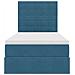 Letto con contenitore e materasso Blu Scuro 90 x 200 cm Velluto - Foto miniatura 7