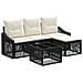 Set Divano da Giardino 5 pcs Nero polyrattan - Foto miniatura 1