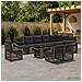 Set Divano da Giardino 11 pz Grigio e Grigio Scuro polyrattan - Foto miniatura 9