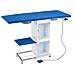 Tavolo Da Stiro Professionale Rettangolare 2 Motori Aspiranti Piano Riscaldato Mobiletto Con Ruote Piano Poggia Caldaia Indumenti Sistema Stirante Ts10 - Foto miniatura 1