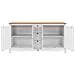 Mobile Credenza 4 Ante 3 Cassetti Bianco Con Top Rovere 180x40xh. 90 Cm - Foto miniatura 2