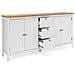 Mobile Credenza 4 Ante 3 Cassetti Bianco Con Top Rovere 180x40xh. 90 Cm - Foto miniatura 3