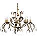 Lampadario A 8 Luci Con Foglie Floreali In Bronzo Metallizzato - Foto miniatura 1
