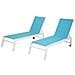 Set Di 2 Lettini Barbados In Textilene Blu - Alluminio Bianco - Foto miniatura 1