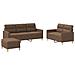 Set Di Divani 3 Pz Con Cuscini Marrone In Tessuto - Foto miniatura 2