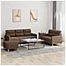 Set Di Divani 3 Pz Con Cuscini Marrone In Tessuto - Foto miniatura 1