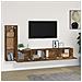 Set Mobili Porta Tv 3 Pz Rovere Fumo In Legno Multistrato - Foto miniatura 3