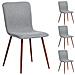Set 4 Sedie Per Sala Da Pranzo Grigio Con Gambe Effetto Legno Seduta Ergonomica - Foto miniatura 1