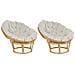 Set Di 2 Poltrone Rattan Naturale E Cuscino Beige Chiaro Salvo - Foto miniatura 3