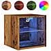 Mobili TV a Parete con Luci LED 2pz Legno Antico 30x28,5x30 cm - Foto miniatura 5