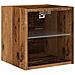 Mobili TV a Parete con Luci LED 2pz Legno Antico 30x28,5x30 cm - Foto miniatura 7