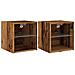 Mobili TV a Parete con Luci LED 2pz Legno Antico 30x28,5x30 cm - Foto miniatura 1
