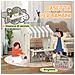 Casetta per Bambini 1-6 Anni da Interno con Porte, Finestre e Bancone da Negozio, Crema - Foto miniatura 2