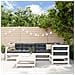 Set Salotto Da Giardino 6 Pz Bianco In Legno Massello Di Pino - Foto miniatura 1